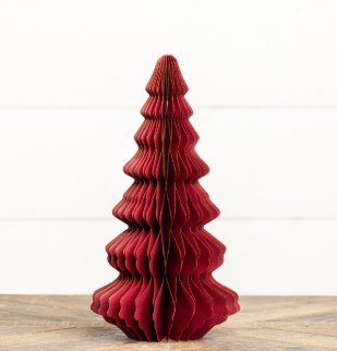 BURGUNDY PAPER TREE W/GOLD TRIM
