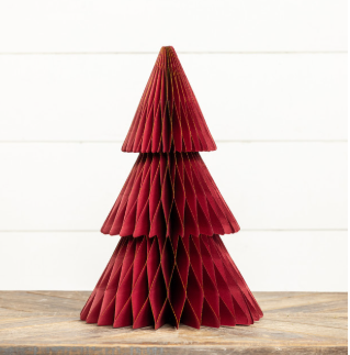 BURGUNDY PAPER TREE W/GOLD TRIM