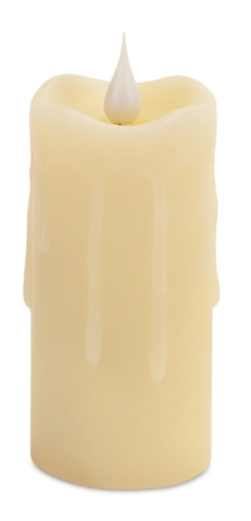 (19365) 4" Ivory Dripping Wax Votive Flameless Candle