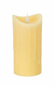 (138) Ivory Dripping Wax Flameless Pillar Candle