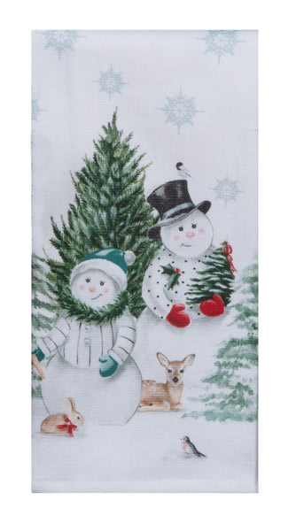 Snowmen Evergreen Kitchen Textile Collection