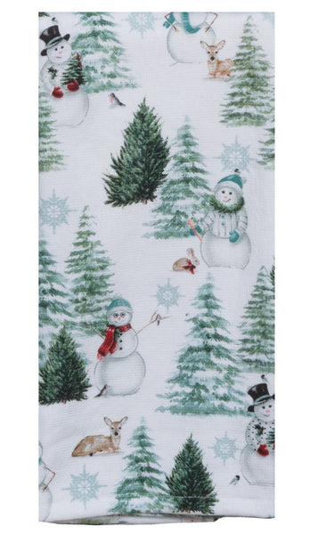 Snowmen Evergreen Kitchen Textile Collection