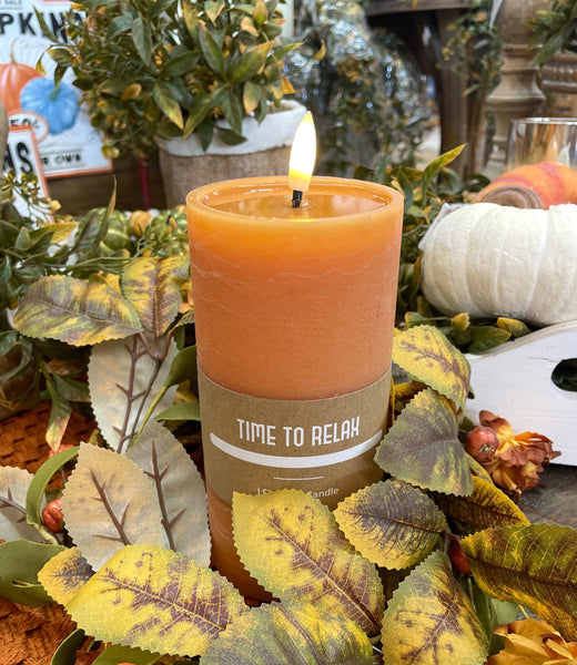 Orange LED Pillar Candle