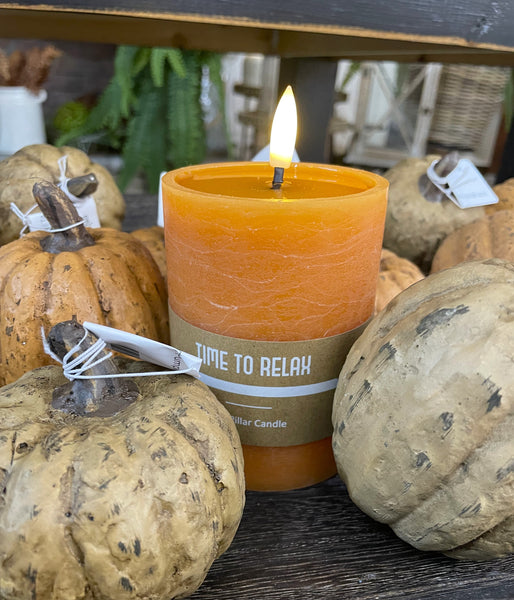 Orange LED Pillar Candle