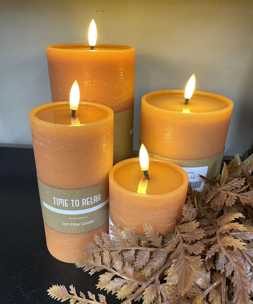 Orange LED Pillar Candle
