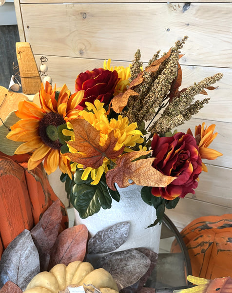 SUNFLOWER, MUM & ROSE BUSH