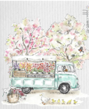 Flower Truck Swedish Dishcloth