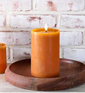 Orange LED Pillar Candle
