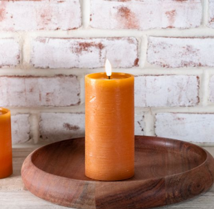 Orange LED Pillar Candle