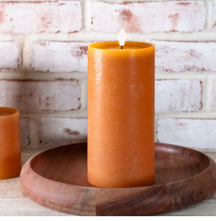 Orange LED Pillar Candle
