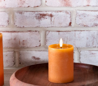 Orange LED Pillar Candle