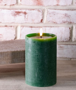 Dk Green LED Candle - Melted Center -(multiple sizes)