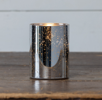 SILVER MERCURY GLASS CANDLE