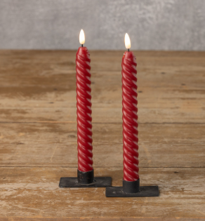 3D Flame Twist Taper (cream, red, green)