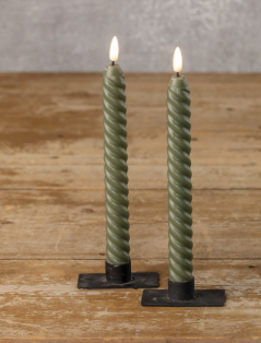 3D Flame Twist Taper (cream, red, green)