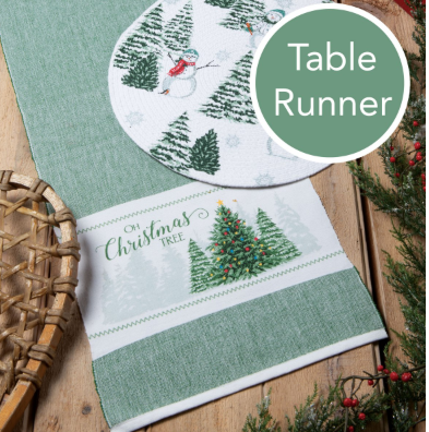 Snowmen Evergreen Kitchen Textile Collection