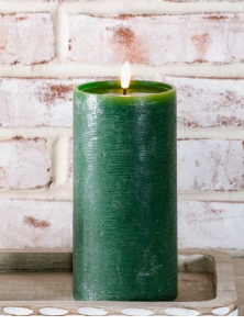 Dk Green LED Candle - Melted Center -(multiple sizes)