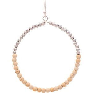 Silver Ivory Beaded Circle Earring