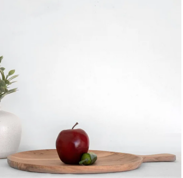 Natural Wooden Round Serving Tray (Two Sizes)