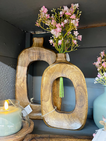 Open Wood Vase