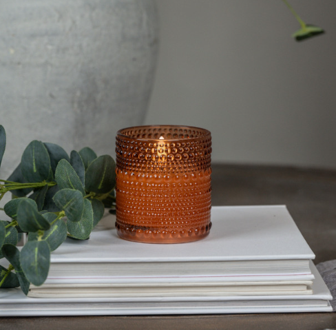Sienna Dotted Glass 3D Flame Candle (2 sizes)