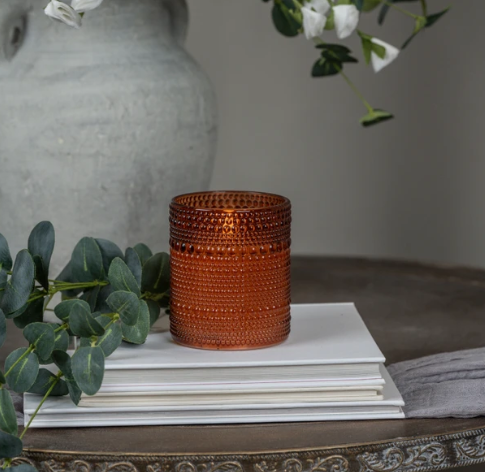 Sienna Dotted Glass 3D Flame Candle (2 sizes)