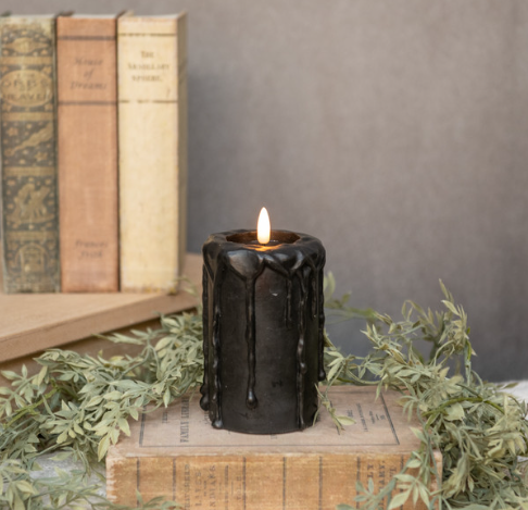 Black 3D Flame Pillar Candle (2 sizes)