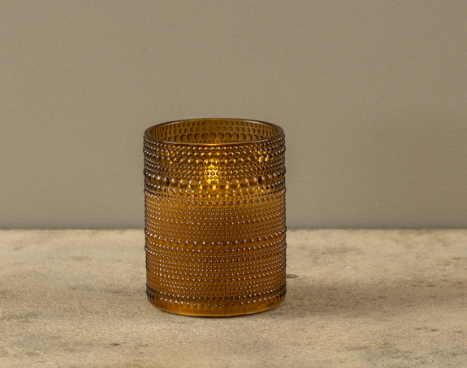 Amber Dotted Glass 3D Flame Candle (3 sizes)