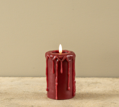 Red 3D Flame Pillar Candle (3 sizes)