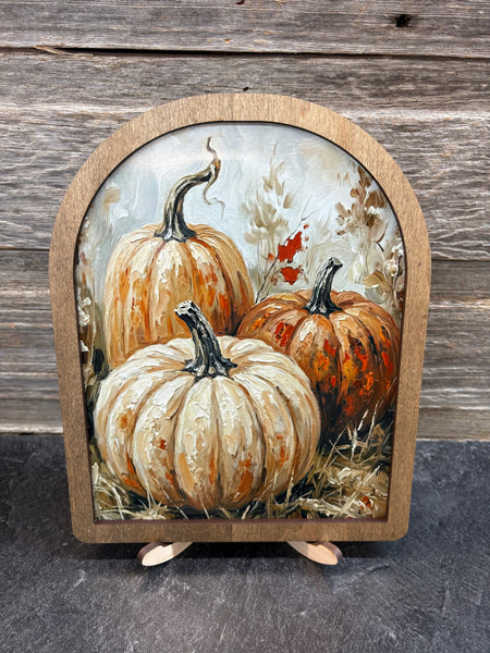 Arch Fall Pumpkin Trio Framed Art