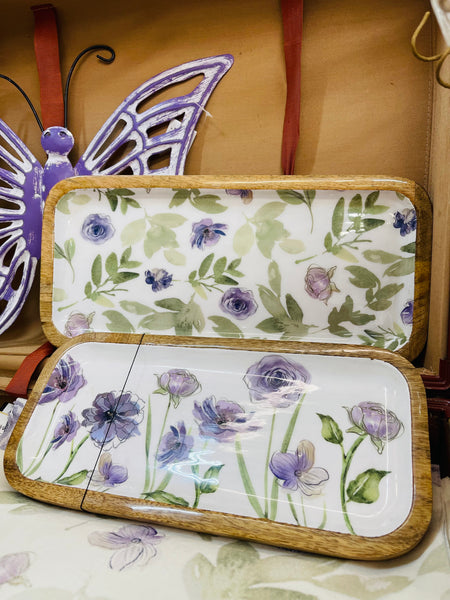 Violet Meadow Enamel Oval Trays (2 sizes)
