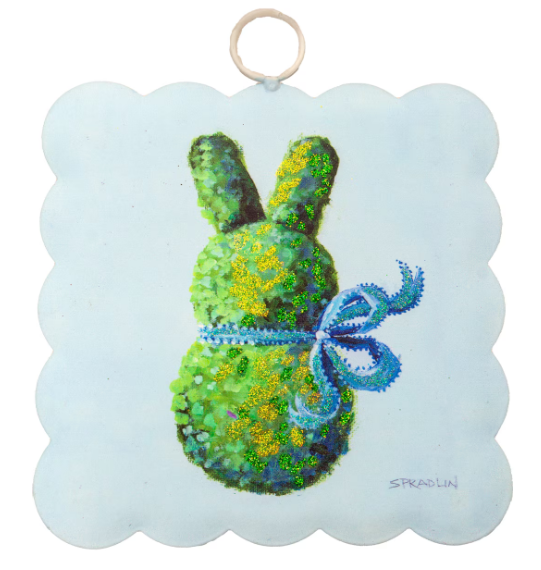 Scallop Blue Boxwood Bunny Gallery