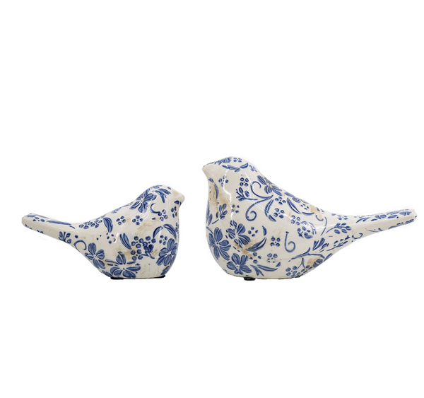 Blue Floral Pattern Bird
