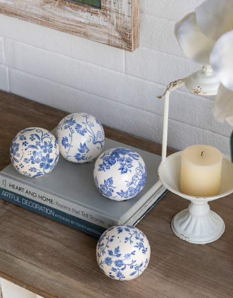 Blue Floral Pattern Orb