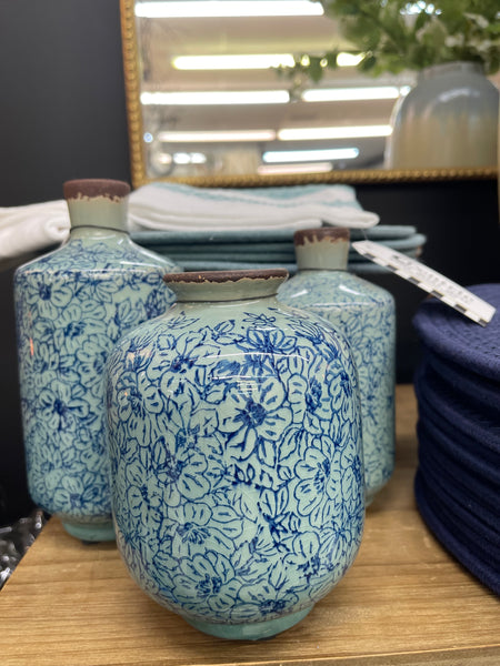 Blue/Blue Print Floral Vase (3 sizes)