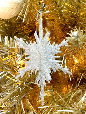 Glittered Silver Snowflake Ornament