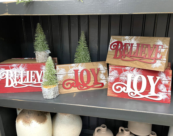 Tri-Sided Christmas Block Sign
