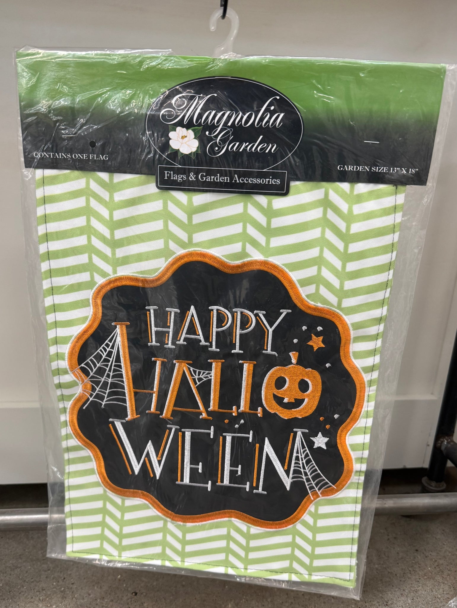 Happy Halloween Spiderweb Garden Flag