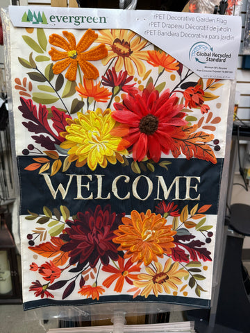 Fall Floral Applique Flag