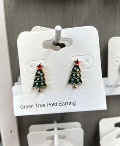 Green Tree Post Earring