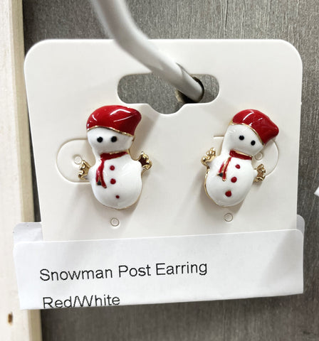 Snowman Post Earring