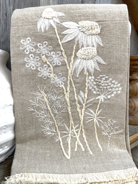 Tan Daisy Tea Towel - TS