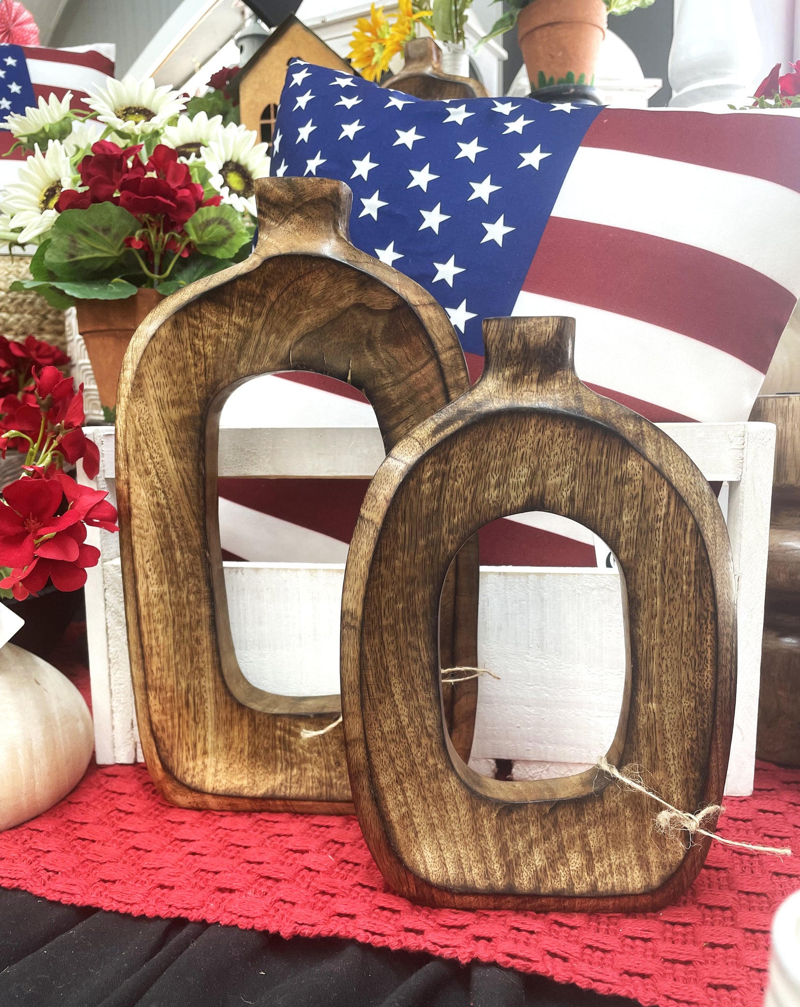 Open Wood Vase