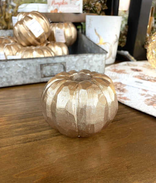 Gold Resin Pumpkin Taper Holder