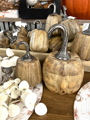 Wood & Aluminum Pumpkin (2 sizes)