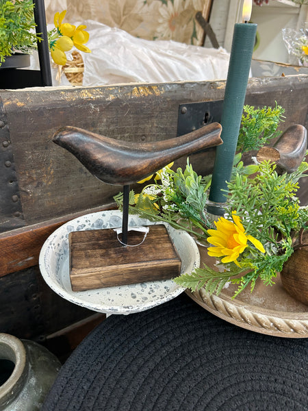 Dark Wood Bird Stand