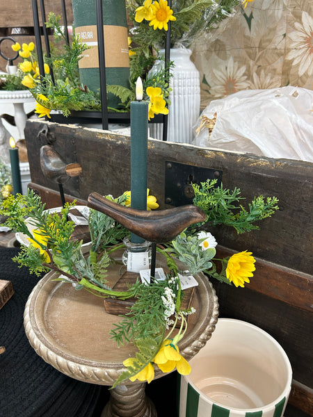 Dark Wood Bird Stand