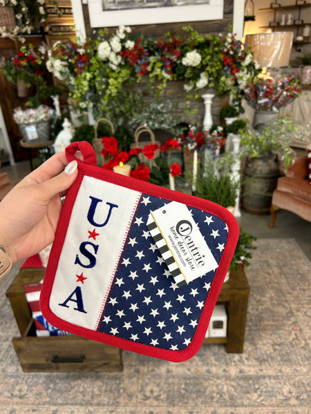 USA Embroidered Potholder
