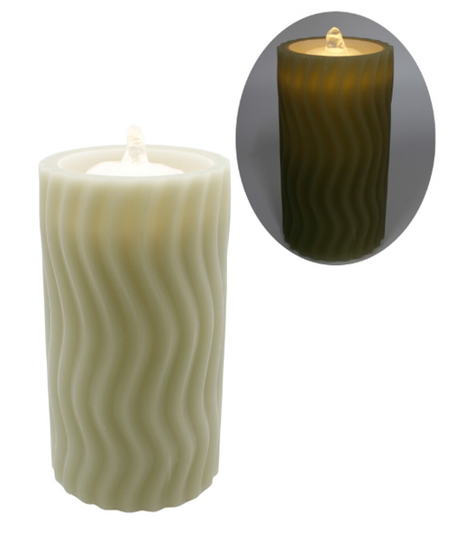 Wavy Green LED Water Fountain Candle (2 sizes)