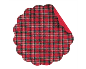 Red Plaid Round Placemat